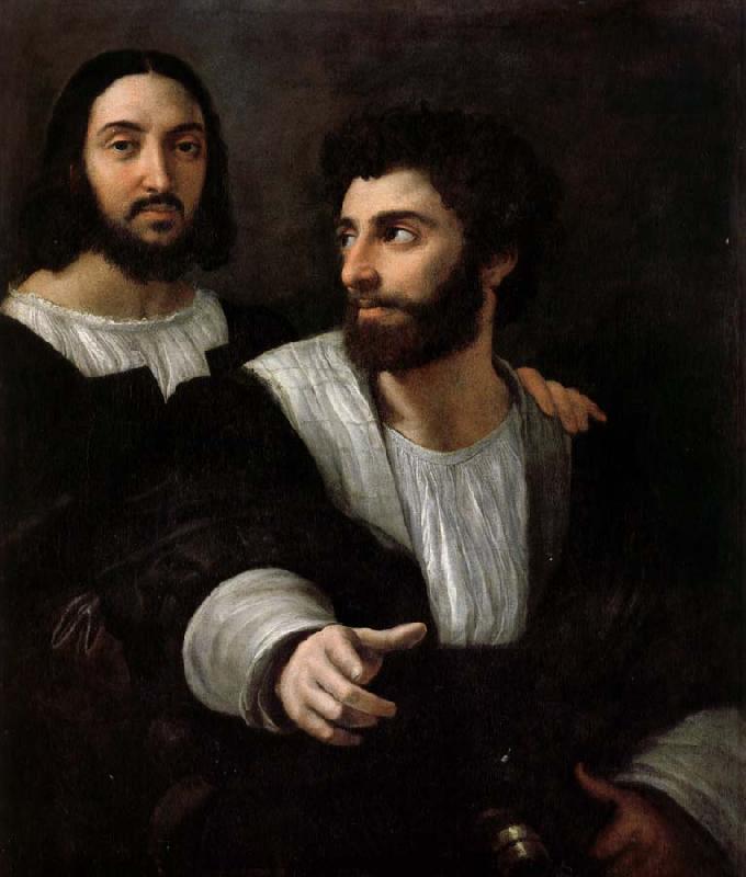 RAFFAELLO Sanzio Together with a friend of a self-portrait oil painting image